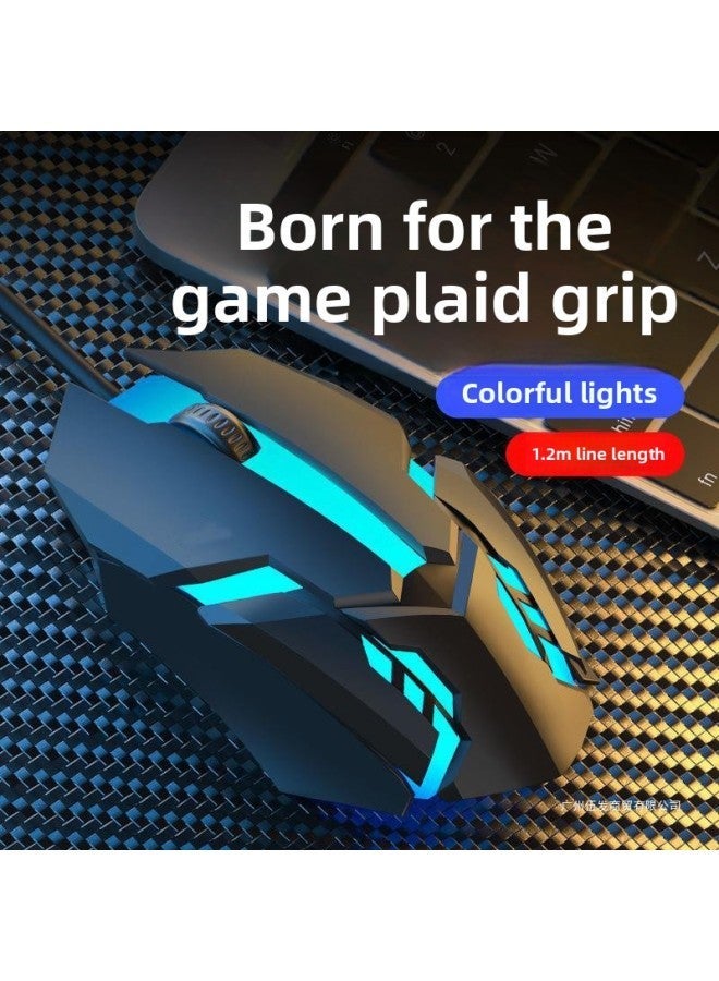 Colorful Luminous Mouse Wired USB Interface Game Office Desktop Notebook Universal Men And Women DPI Speed Adjustable-Color:Matte Black 【3 Levels DPI】 + Pad 1.5m Cord Length-Interface:Official Stand - Image 3
